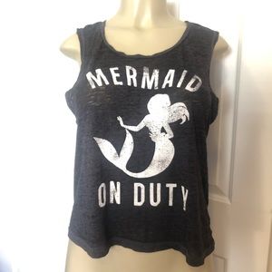 Mermaid on duty tank top